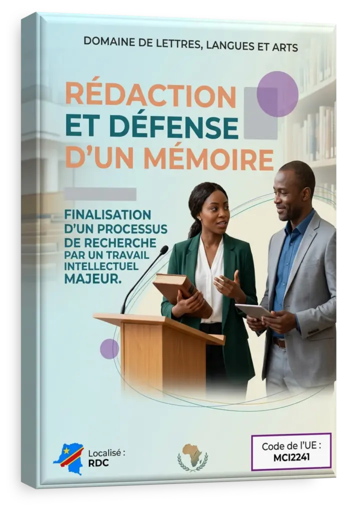 Étudiant présentant son mémoire de master devant un jury universitaire.