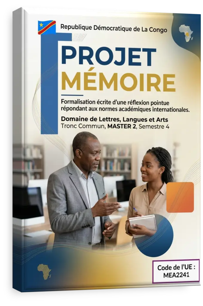 Étudiant présentant son mémoire de master devant un jury universitaire en RDC.