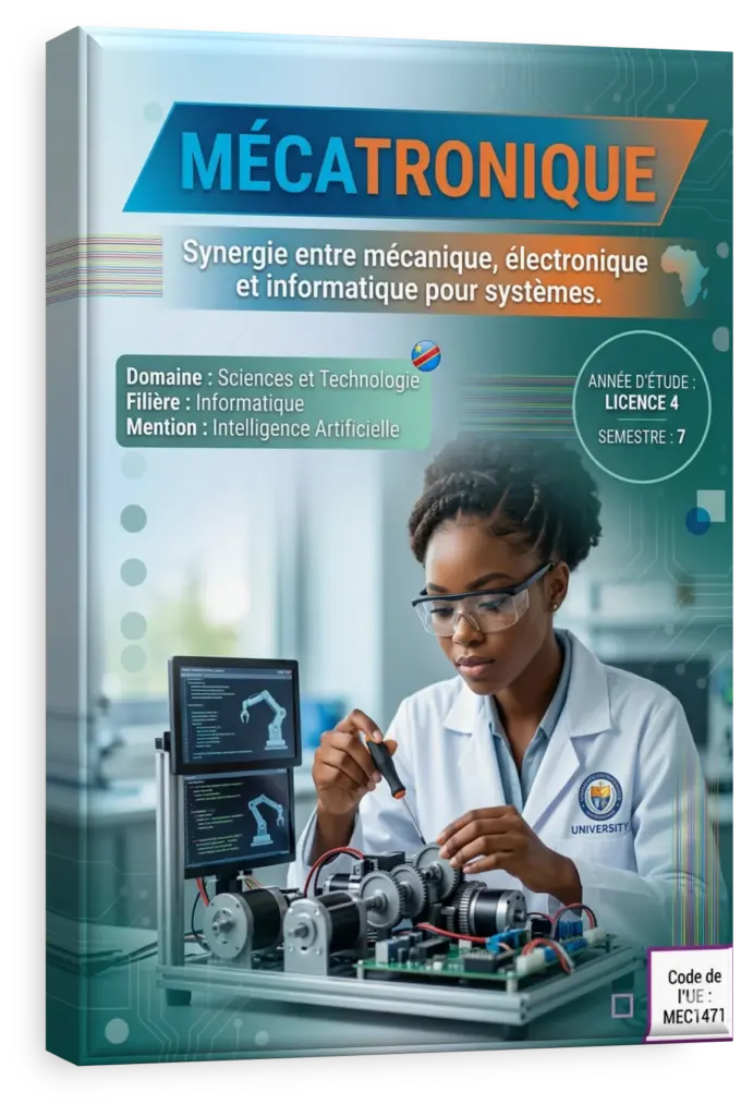 Système mécatronique complexe intégrant mécanique et électronique.