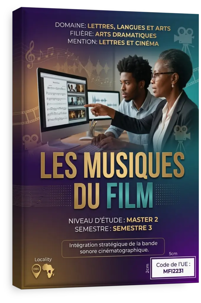 Partition musicale superposée à une pellicule de film.