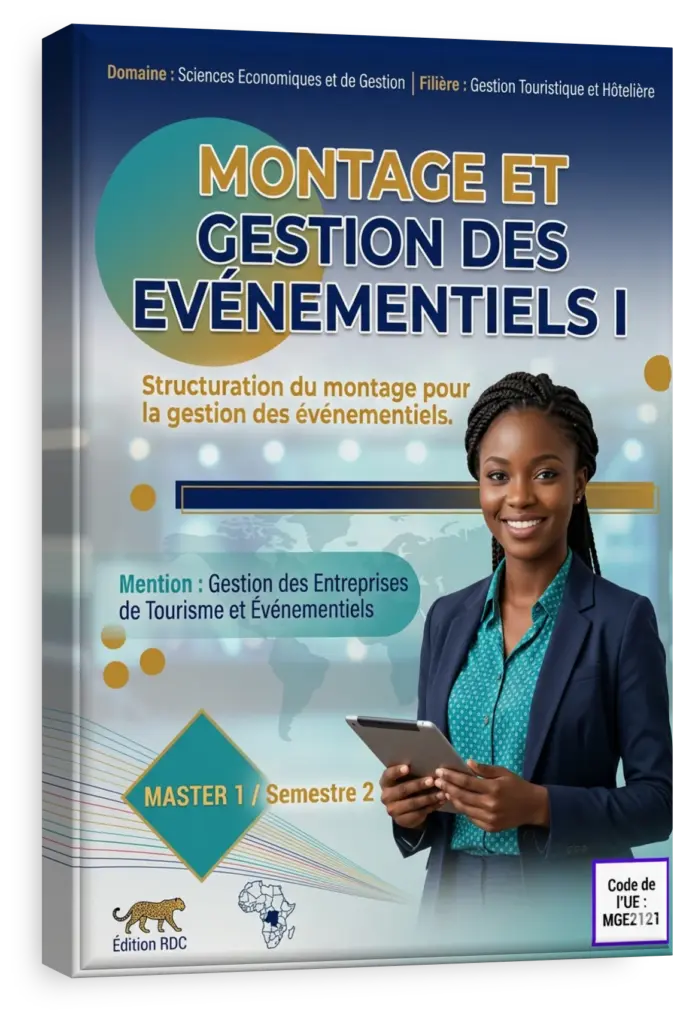 Étudiants en gestion d'événements planifiant un projet en RDC.