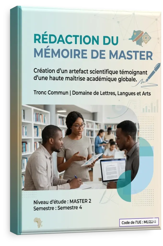 Étudiant en master rédigeant son mémoire sur la littérature africaine.