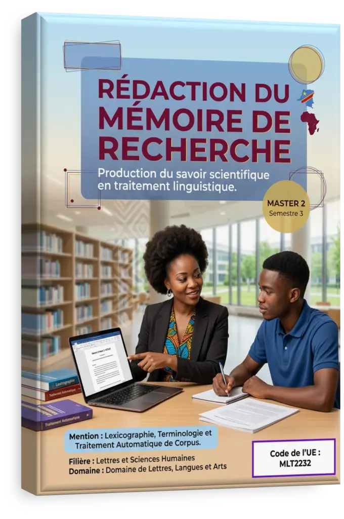 Étudiant universitaire rédigeant son mémoire de recherche.