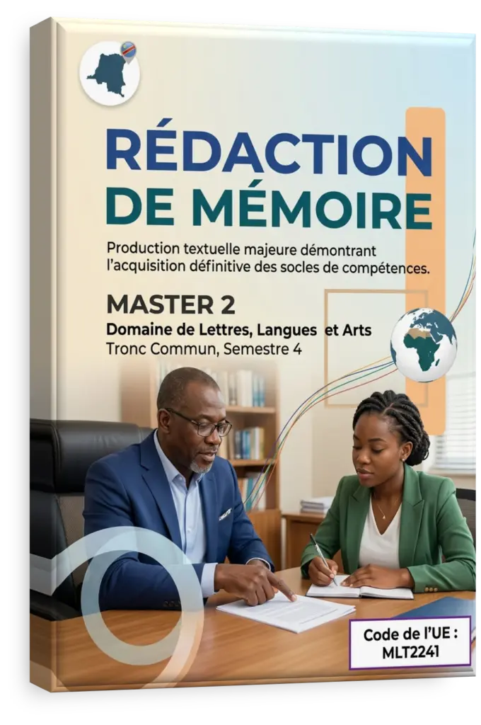 Étudiant universitaire rédigeant son mémoire dans une bibliothèque.