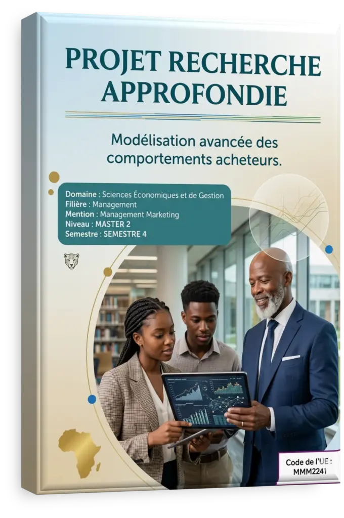 Étudiant en RDC travaillant sur son mémoire de fin de cycle.