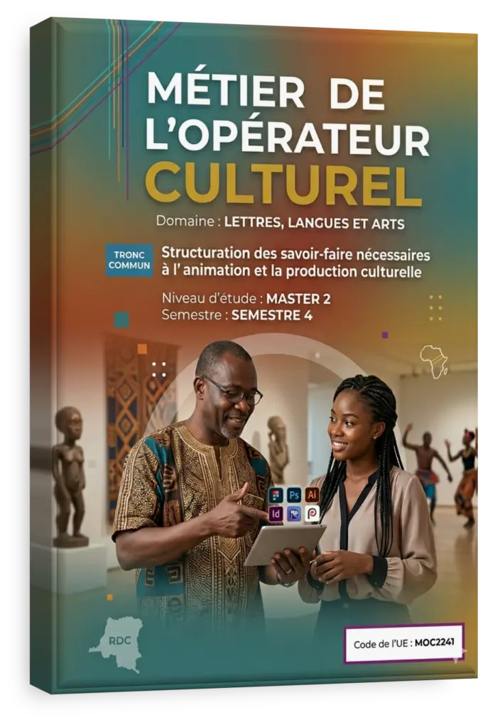 Étudiants en gestion culturelle collaborant sur un projet artistique en RDC.