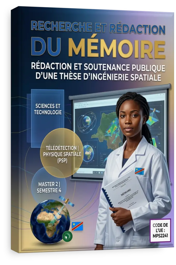 Étudiant analysant une image satellite de la RDC sur un ordinateur.