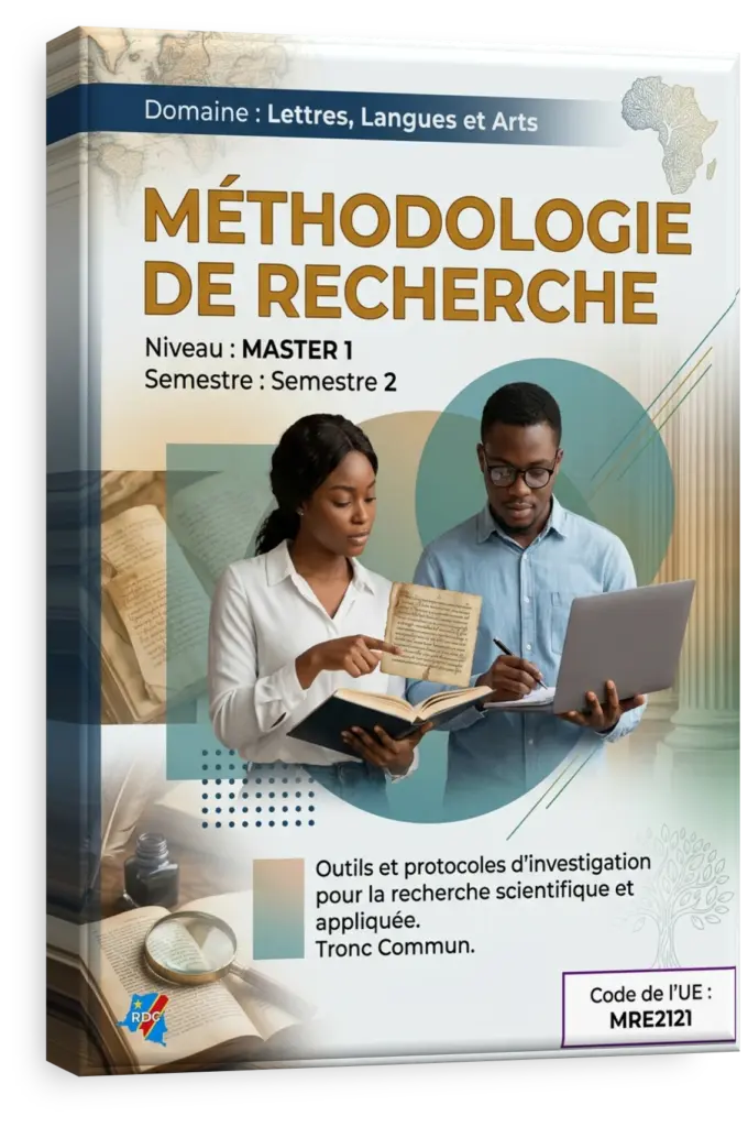 Étudiant en RDC appliquant la méthodologie de recherche aux arts et à la culture.