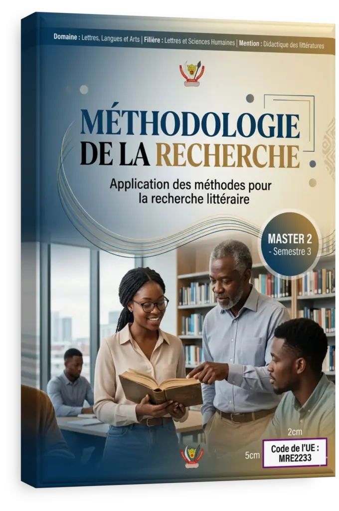 Étudiant en RDC suivant un cours de méthodologie de la recherche en lettres.