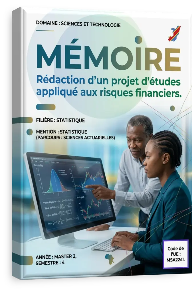 Étudiant présentant son mémoire sur l'évaluation des risques financiers.
