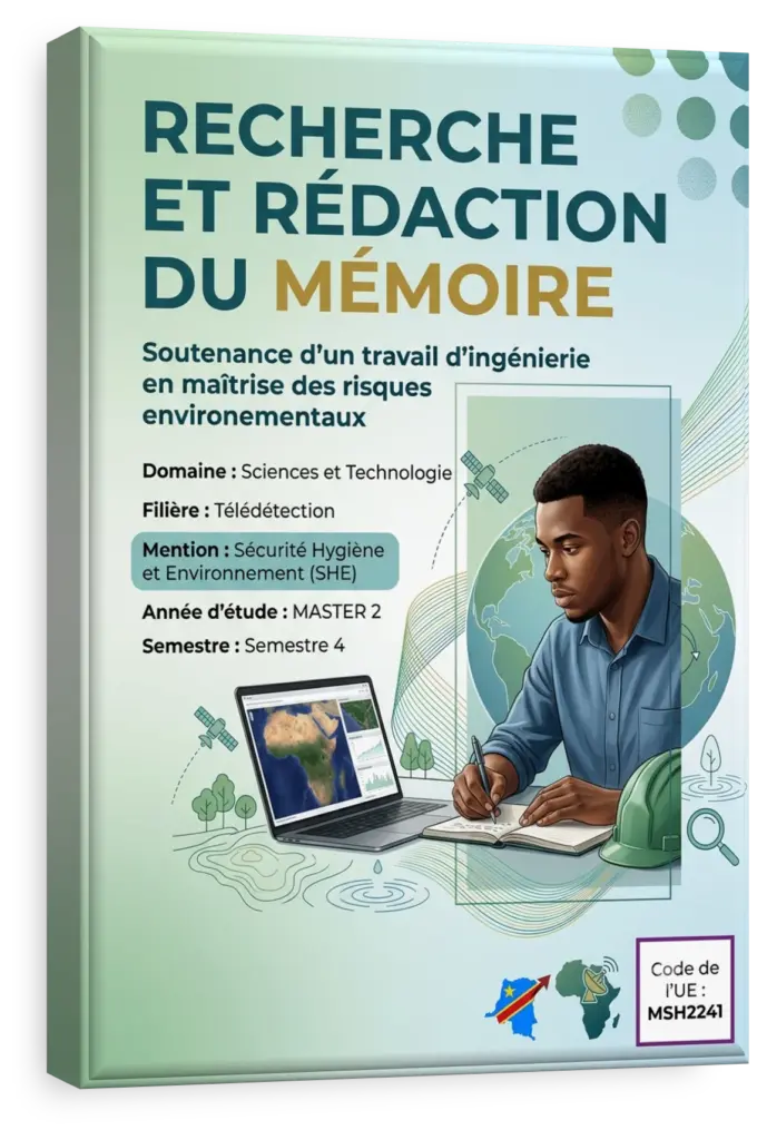 Étudiant en RDC menant une recherche sur la pollution de l'eau pour son mémoire.
