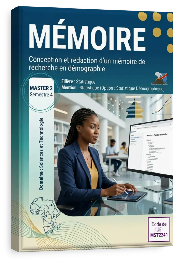 Étudiant en RDC travaillant sur son mémoire de sciences démographiques.