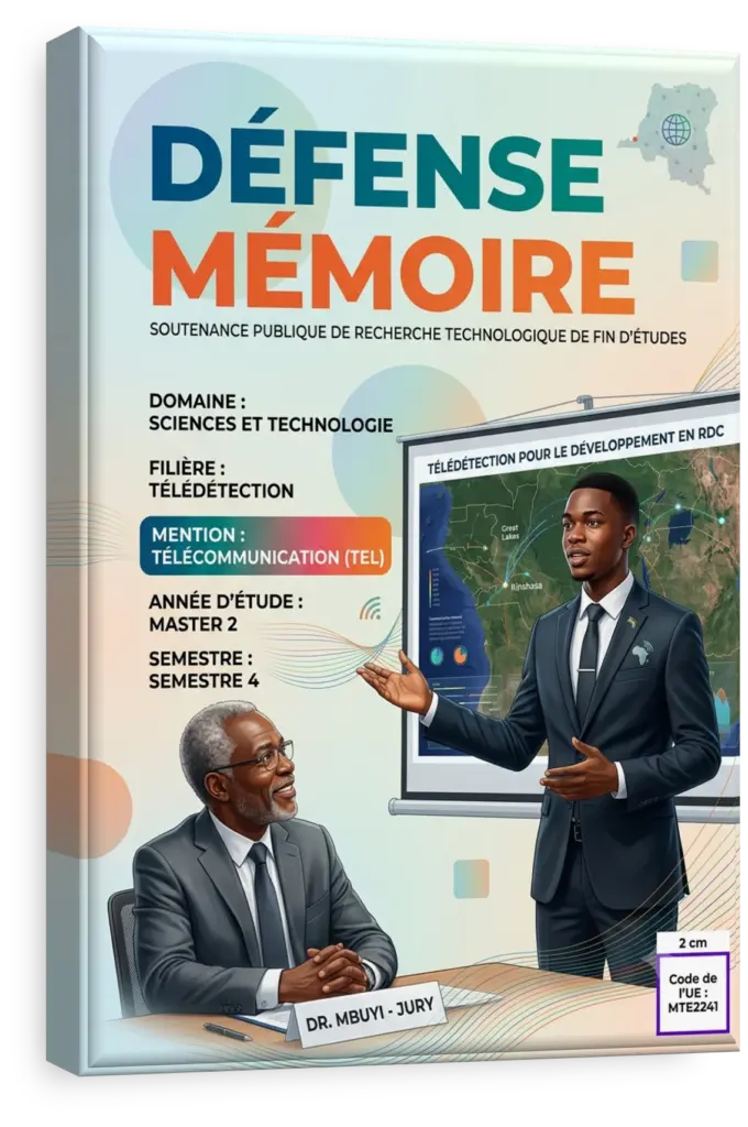 Étudiant présentant sa défense de mémoire en télécommunication.