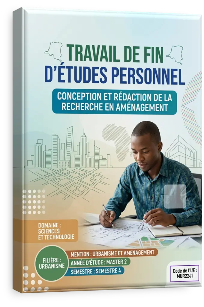 Étudiant présentant son travail de fin d'études en aménagement du territoire.