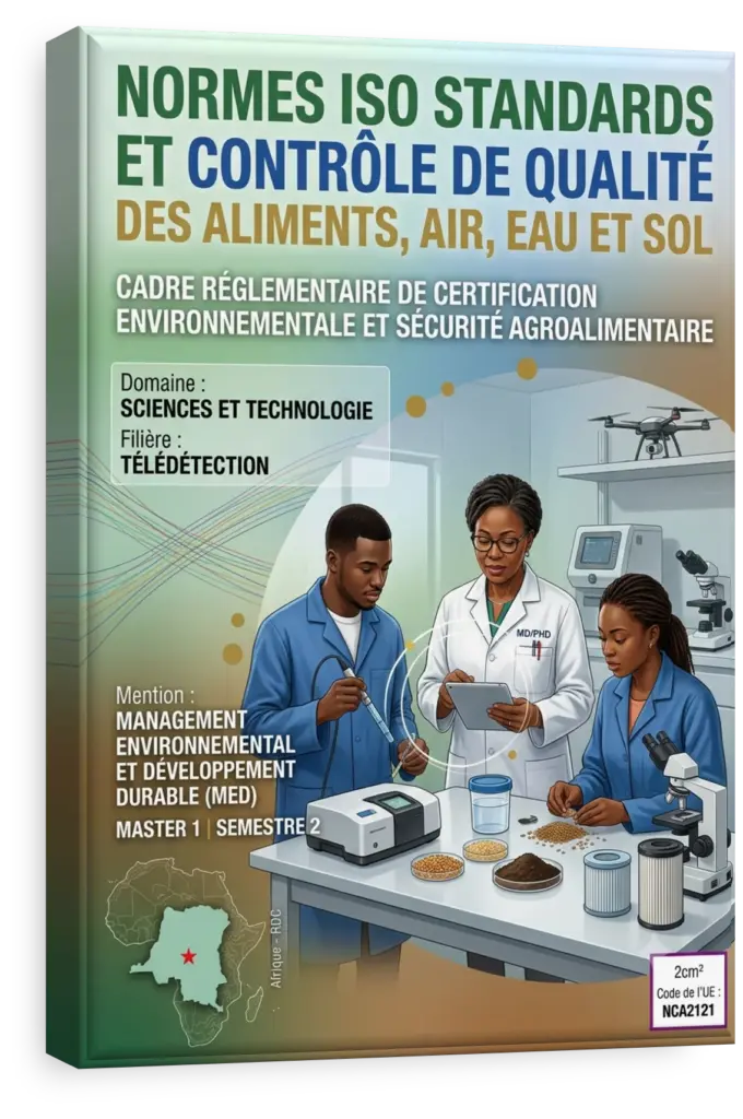 Étudiant en laboratoire effectuant un contrôle de qualité de l'eau en RDC.
