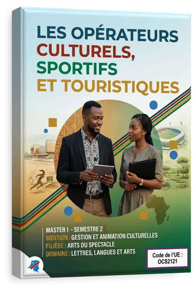 Étudiants analysant une carte de l'écosystème culturel et touristique de la RDC.