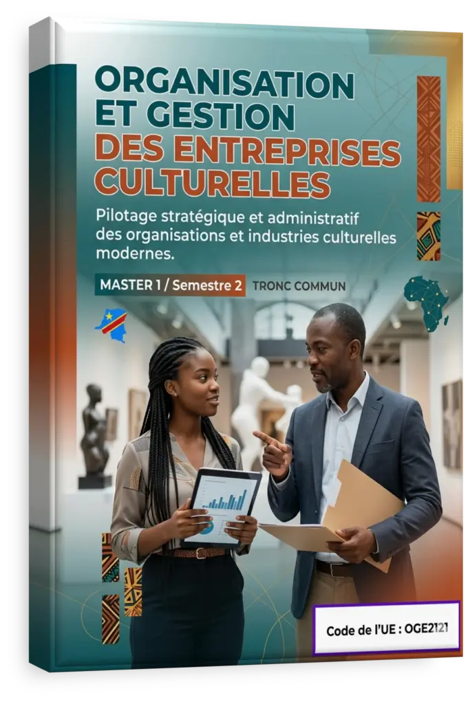 Étudiants en gestion culturelle collaborant sur un projet en RDC.