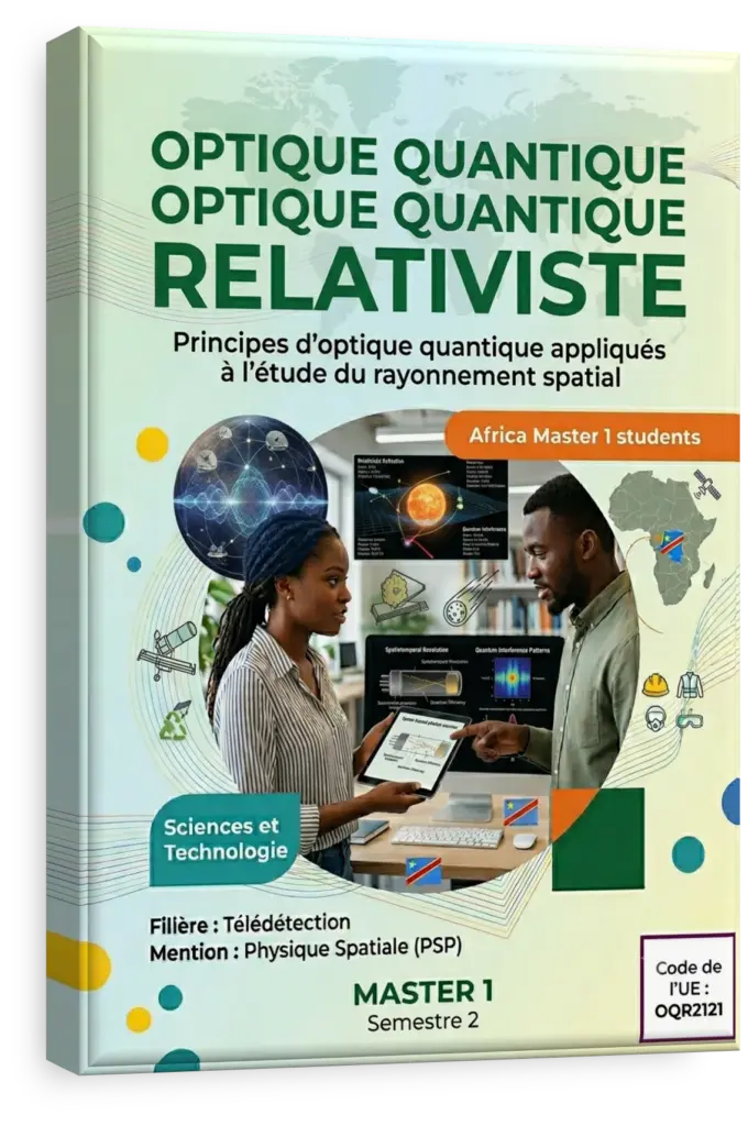 Image satellite de la RDC avec superposition de graphiques d'optique quantique.