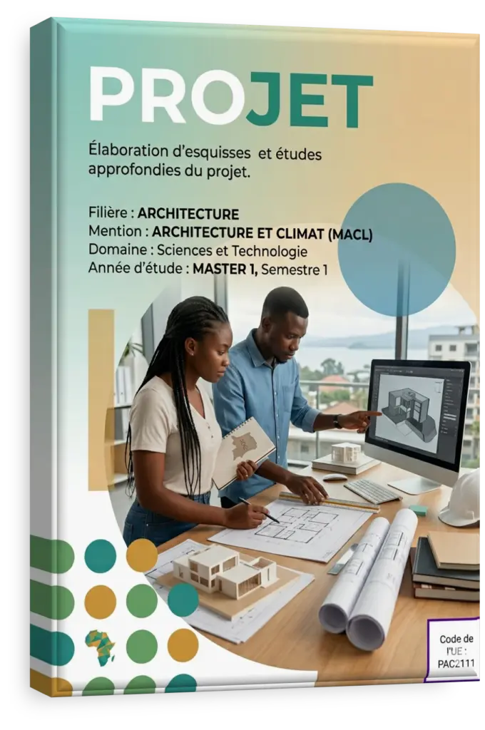 Bâtiment moderne avec conception passive en climat tropical.