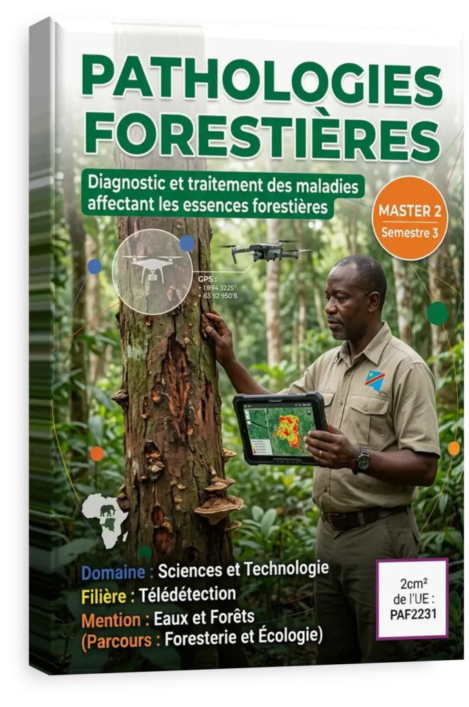 Expert en foresterie examinant une maladie sur un tronc d'arbre.