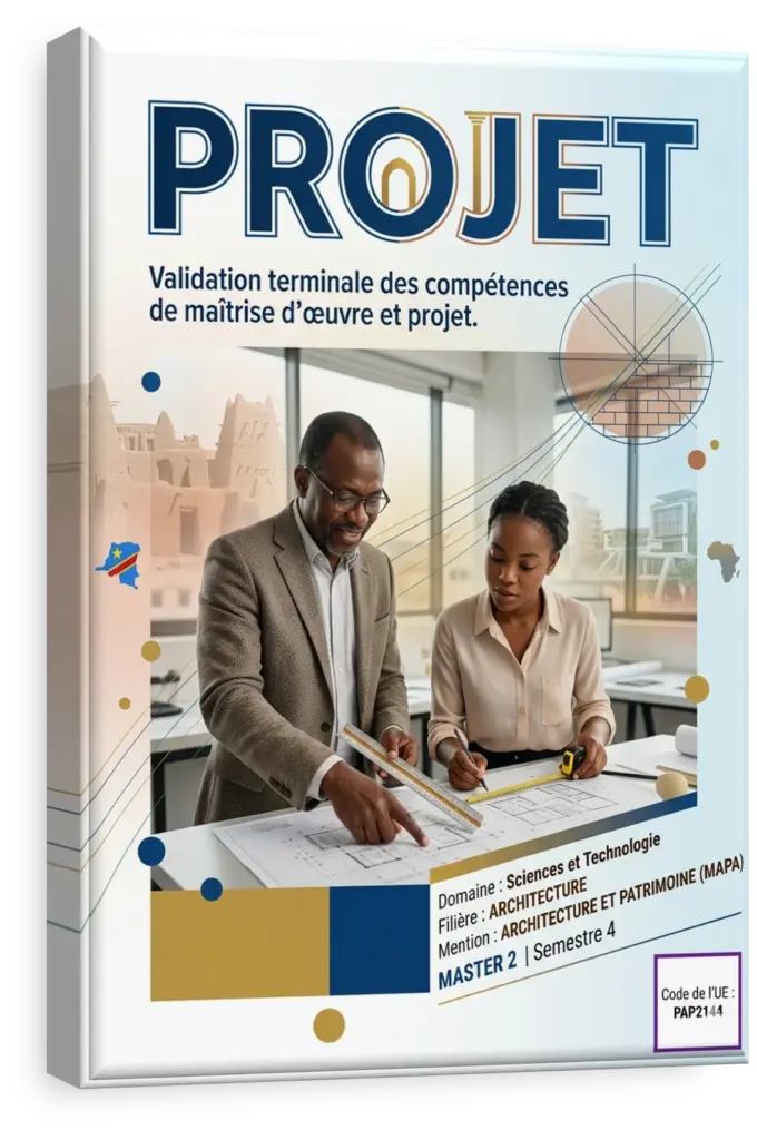 Plan architectural d'un projet de réhabilitation patrimoniale.