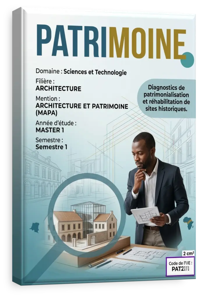 Étudiants en RDC analysant un monument historique avec des outils technologiques.