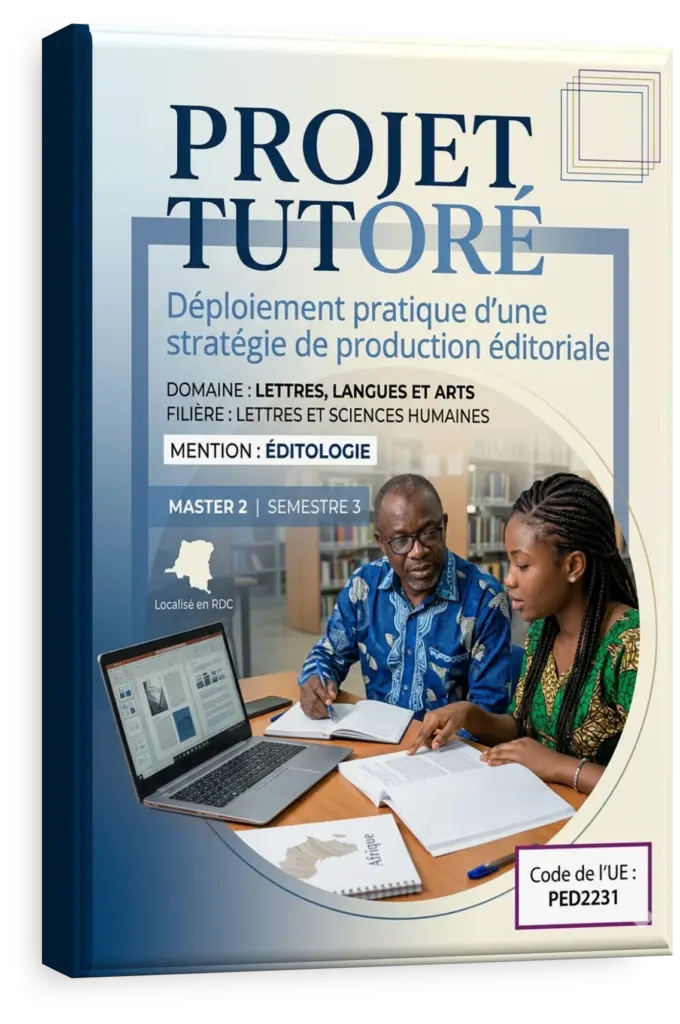 Étudiants en RDC travaillant sur un projet tutoré en Lettres, Langues et Arts.