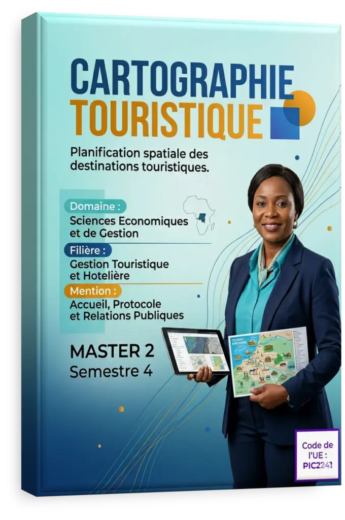 Carte touristique numérique d'un site naturel en RDC illustrant la planification par SIG.