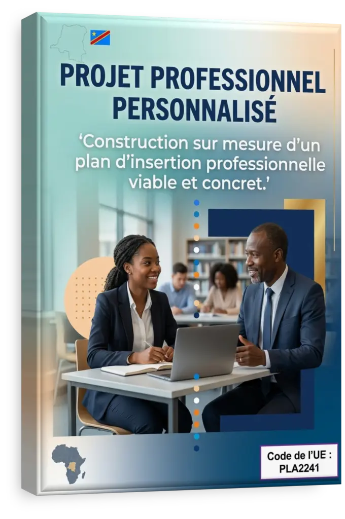 Étudiants en RDC travaillant sur leur projet professionnel personnalisé.