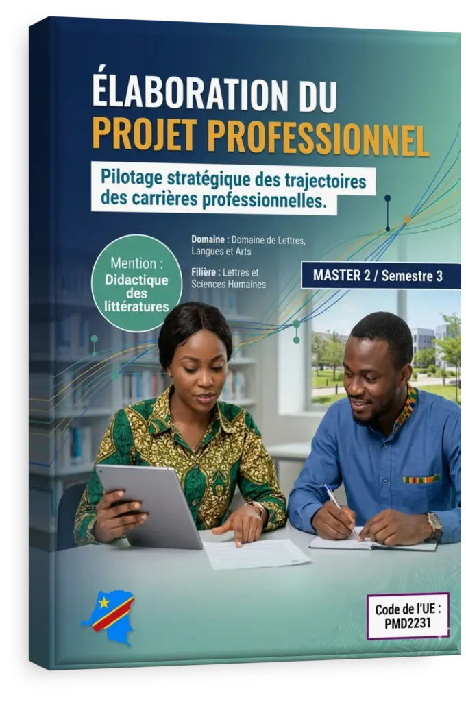 Étudiants en RDC travaillant sur leur projet professionnel en Lettres, Langues et Arts.