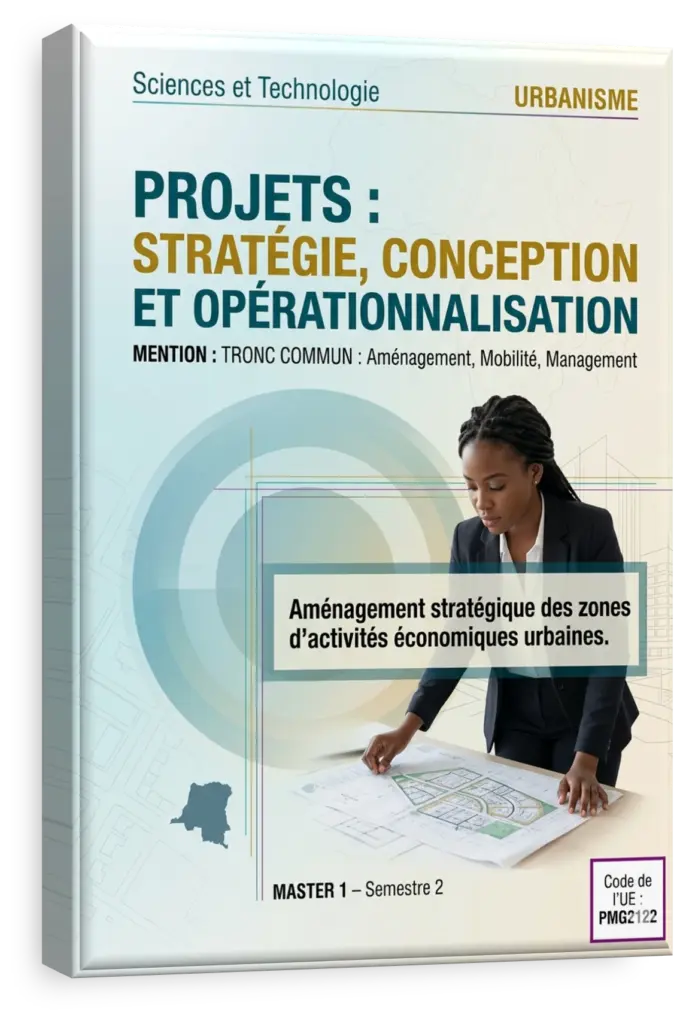 Étudiants en sciences et technologie travaillant sur un plan d'aménagement urbain en RDC.