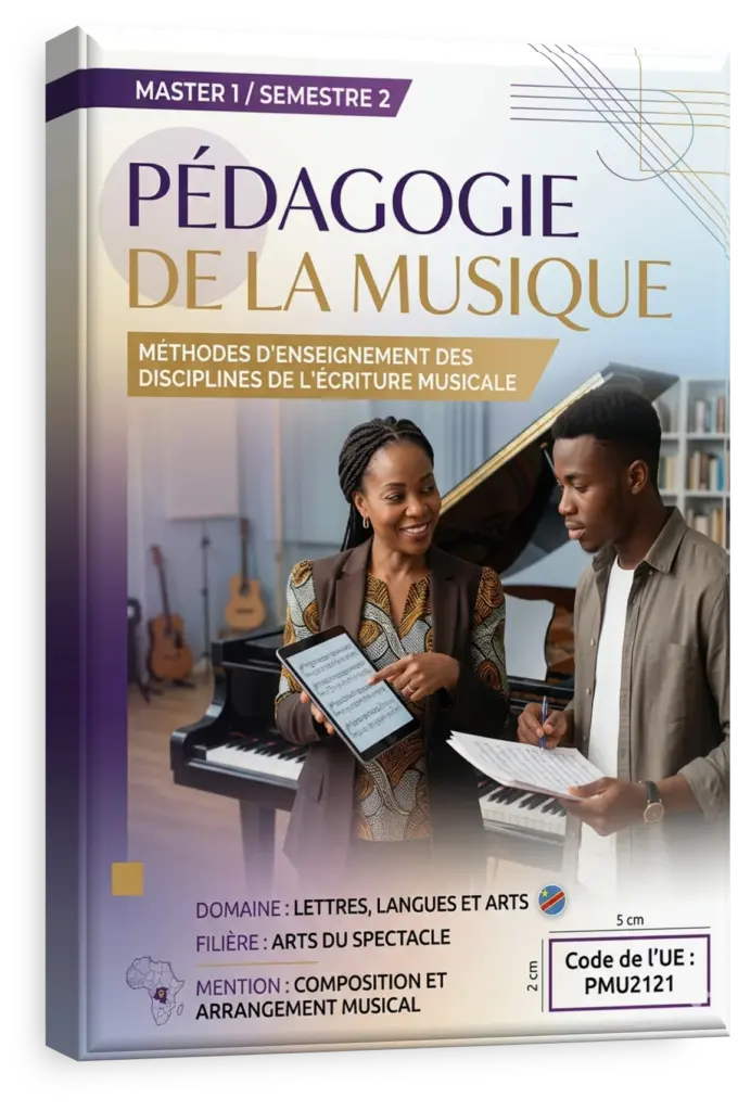 Un professeur de musique expliquant une partition à des étudiants.