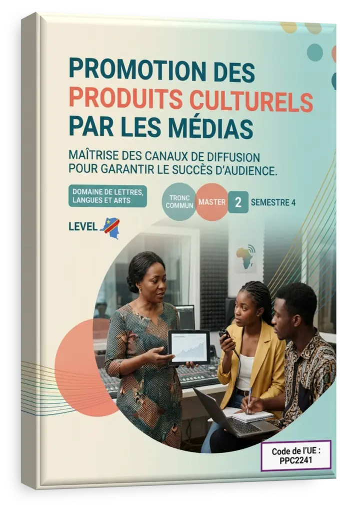 Étudiants en RDC collaborant sur un projet de promotion culturelle médiatique.