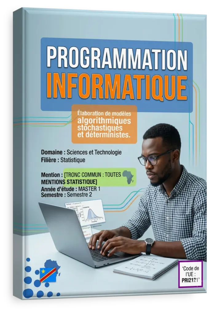 Étudiants en programmation informatique en RDC travaillant sur des algorithmes de science des données.
