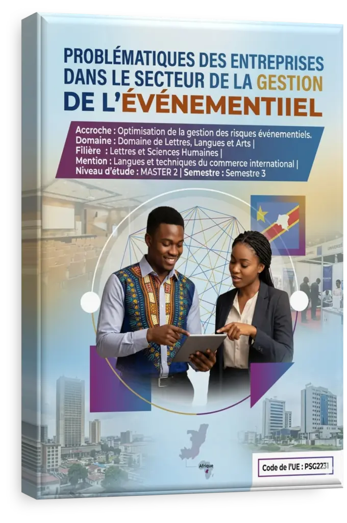 Étudiants en gestion de l'événementiel planifiant un projet en RDC.