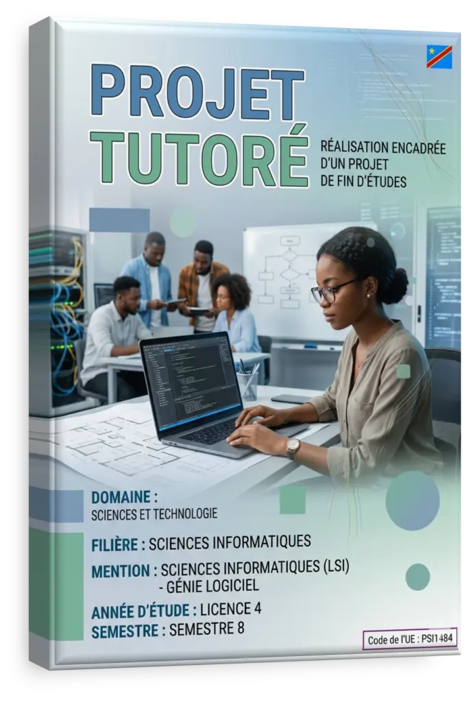 Étudiants en RDC travaillant sur un projet tutoré en sciences et technologie.