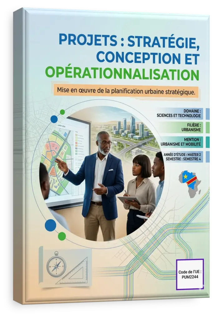 Étudiants en RDC travaillant sur un plan de mobilité urbaine durable.