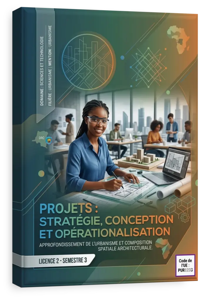 Plan architectural d'un projet d'aménagement urbain en RDC.
