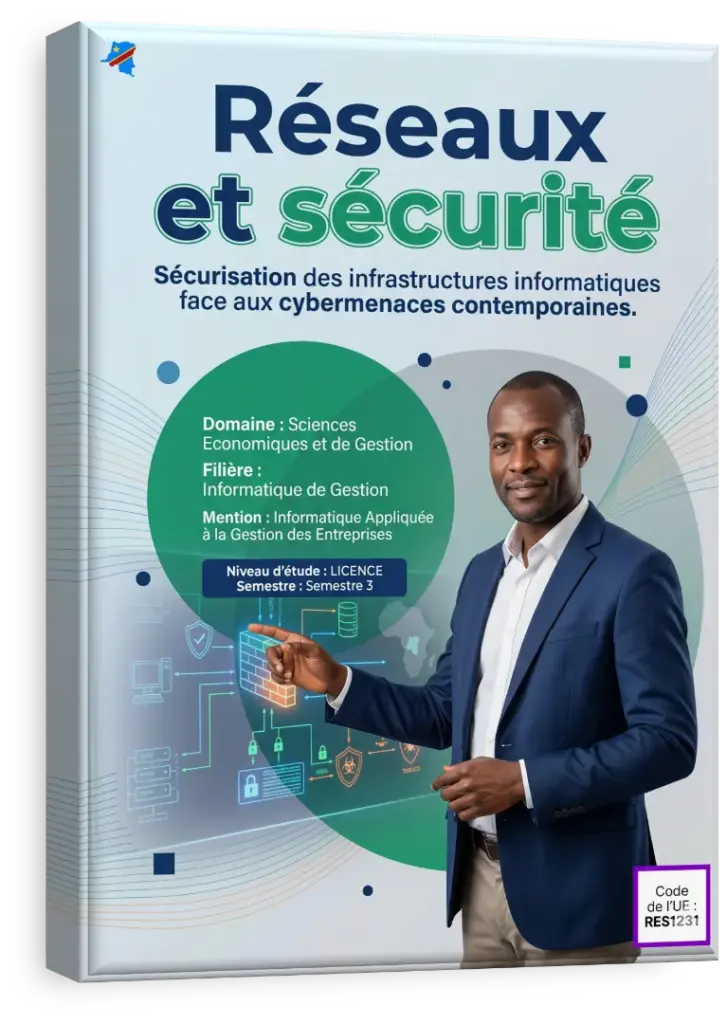 Étudiants en réseaux et sécurité dans une salle de classe en RDC.
