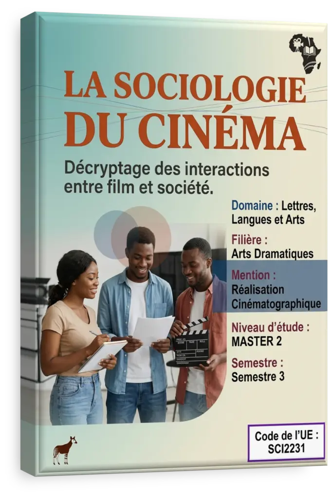 Étudiants en sociologie du cinéma analysant une œuvre cinématographique en RDC.