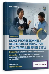 Stage professionnel / Recherche et rédaction d'un Travail de Fin de Cycle