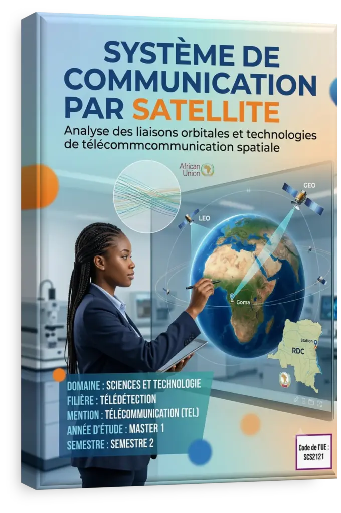 Schéma d'un système de communication par satellite avec la Terre et les liaisons.
