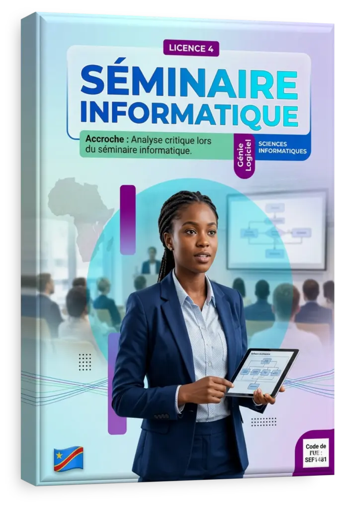 Étudiants en informatique lors d'un séminaire universitaire en RDC.
