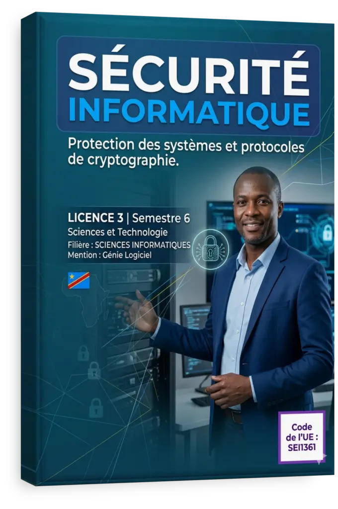 Étudiant en sécurité informatique en RDC analysant un réseau sur son ordinateur.