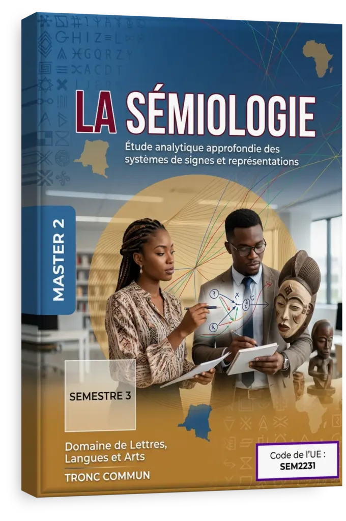 Étudiant en sémiologie analysant les symboles d'une œuvre d'art africain.