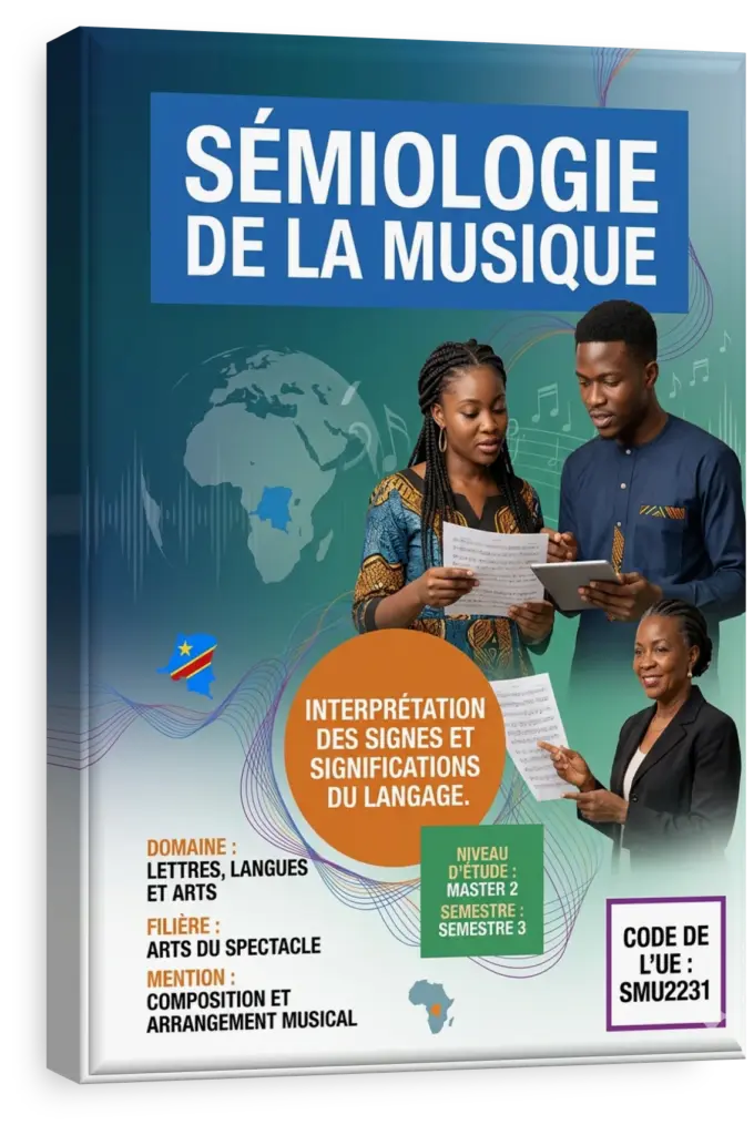 Étudiant manipulant une console de mixage dans un studio d'enregistrement universitaire en RDC.