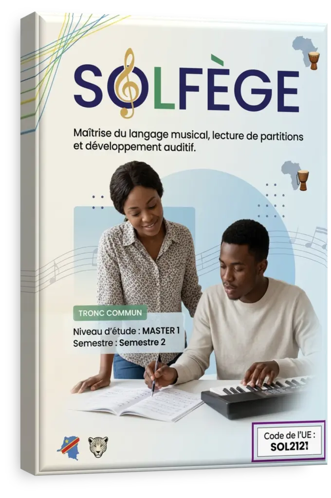 Partition de musique illustrant le cours de solfège.