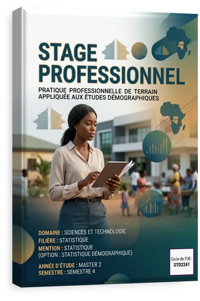 Étudiants en stage professionnel menant une enquête démographique en RDC.