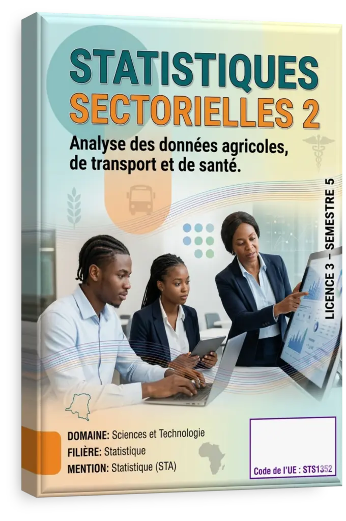 Graphiques et données illustrant les statistiques sectorielles en agriculture, transport et santé en RDC.