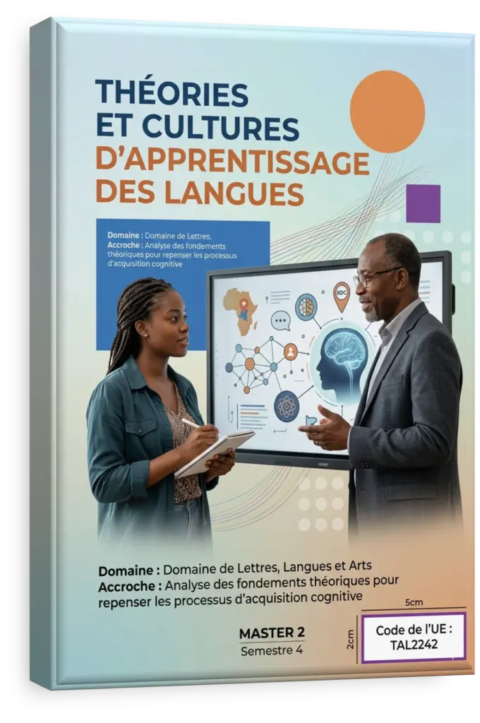 Étudiants congolais dans une salle de classe discutant des théories linguistiques.